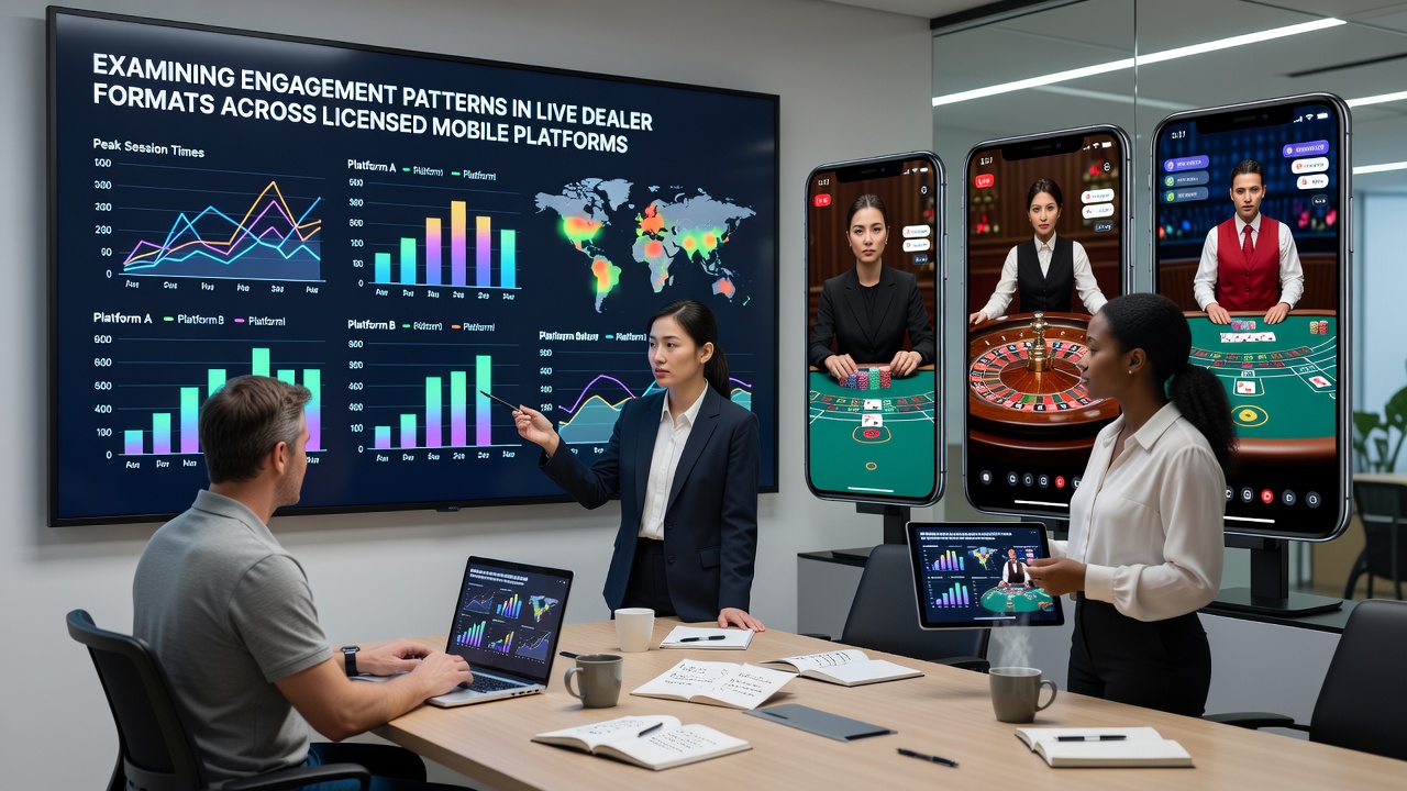 Analytics dashboard showing live dealer engagement metrics across mobile platforms with charts and graphs