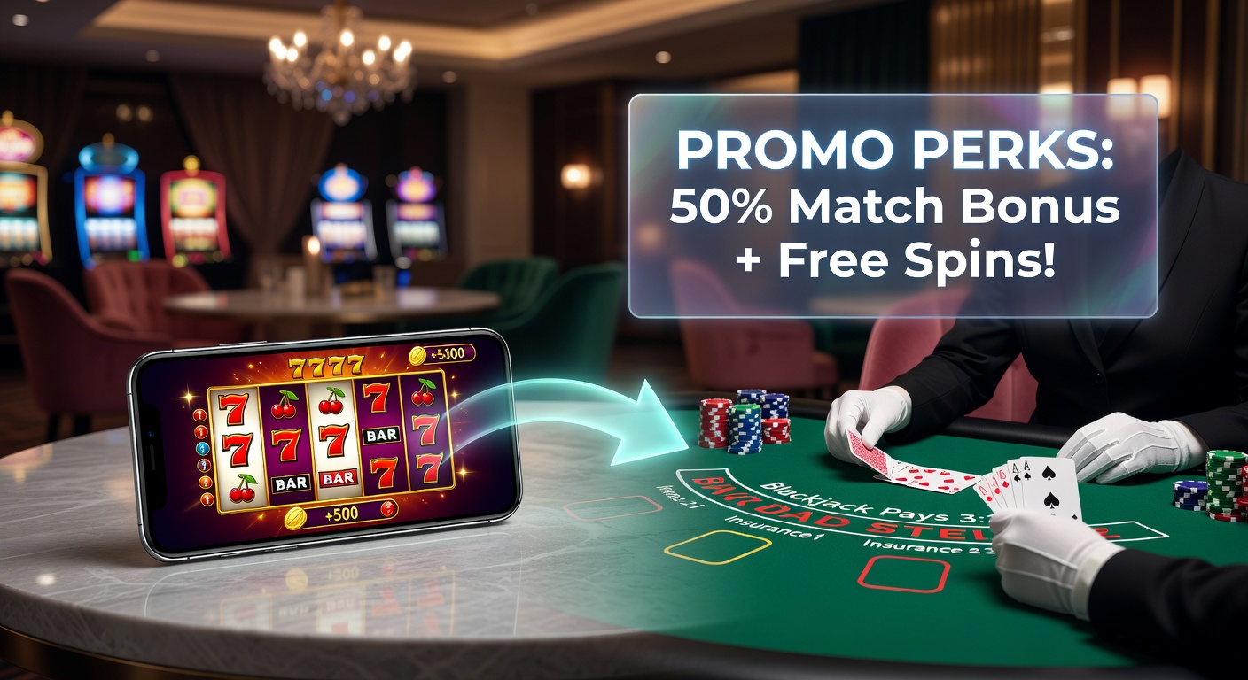Mobile phone screen showing vibrant slot reels transitioning to a live blackjack table with cards shuffling