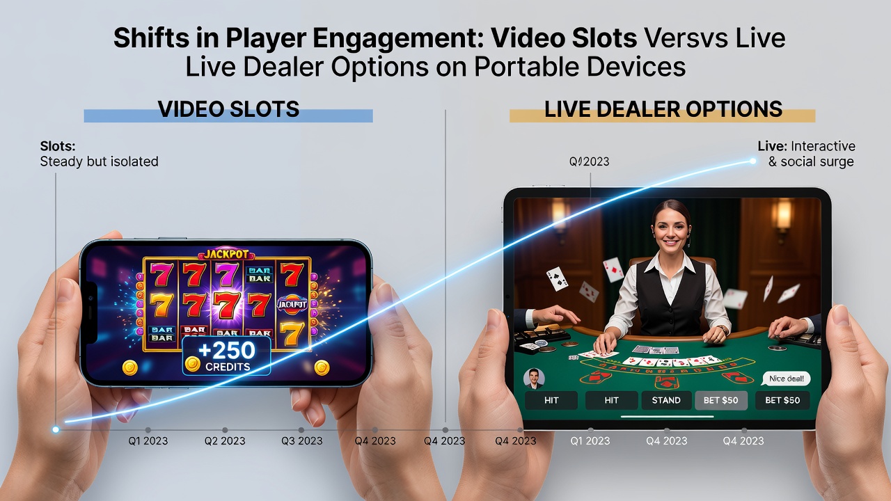 Player using tablet for live dealer blackjack session on portable device