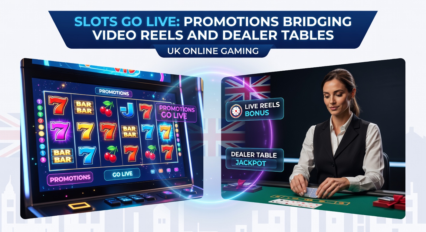 Dynamic split-screen graphic of a slot machine jackpot exploding into a live dealer roulette spin, with bonus icons and UK flag elements emphasizing cross-game promotions
