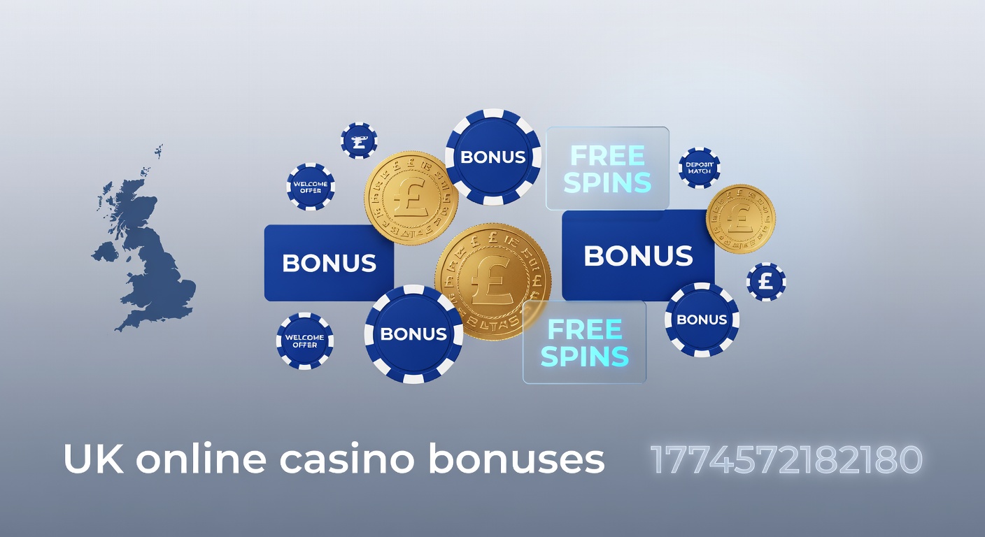 Vibrant display of online casino bonus offers on a mobile screen, highlighting promotions and wagering details for UK players