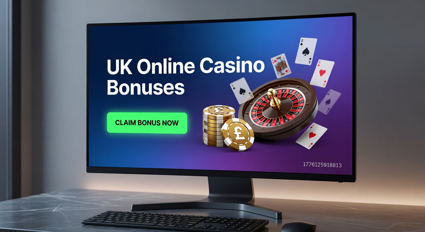 Illustration of various online casino bonus icons including free spins wheels, deposit match symbols, and cashback percentages floating against a vibrant digital casino backdrop