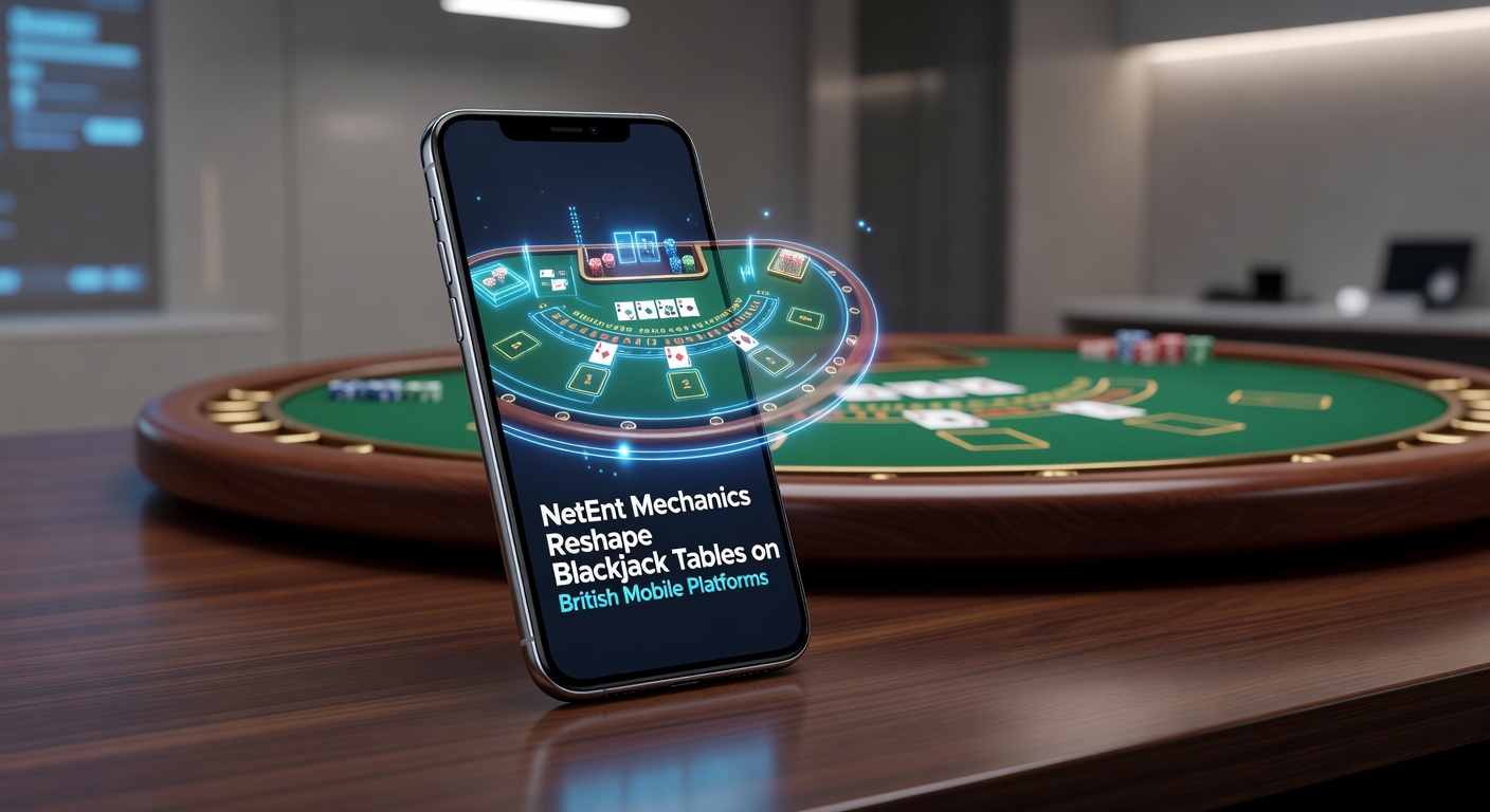 NetEnt blackjack mobile interface showing touch controls and table layout